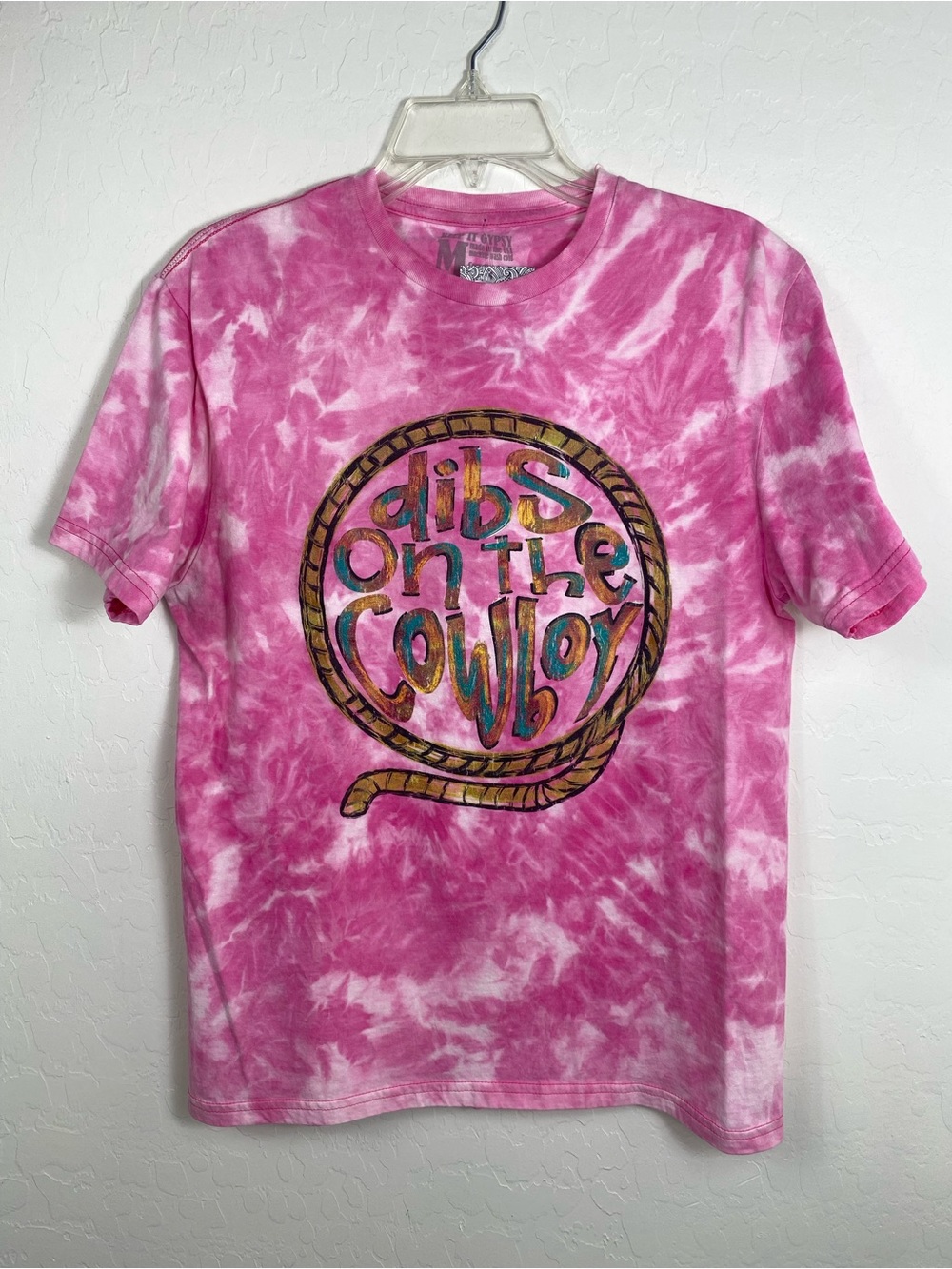 Keep it Gypsy Short Sleeve Tee - Pink - Dibs on the Cowboy Graphic